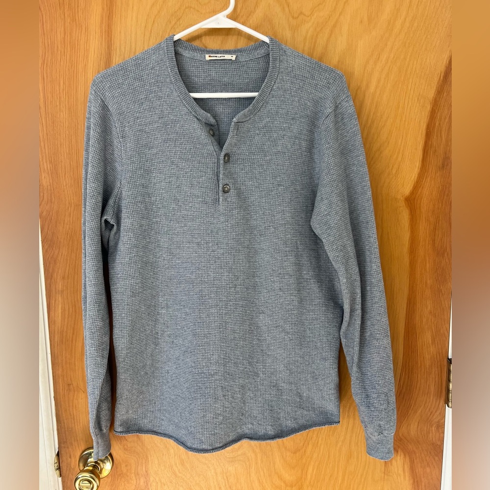 Marine Layer Gray Waffle Knit Sweater